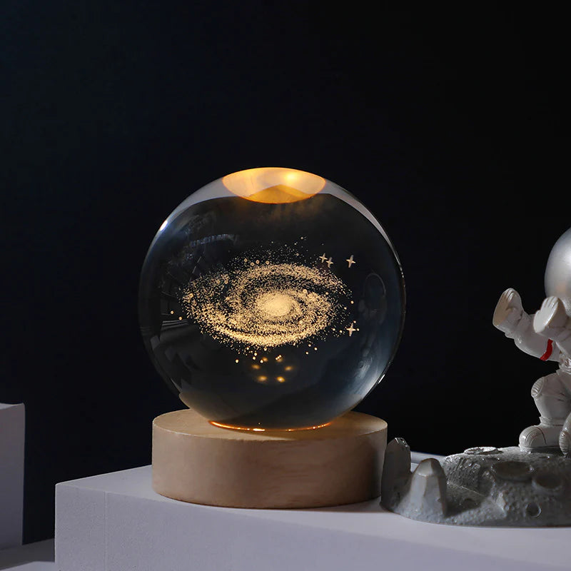 LÁMPARA 3D ESFERA DE CRISTAL