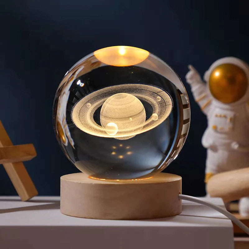 LÁMPARA 3D ESFERA DE CRISTAL