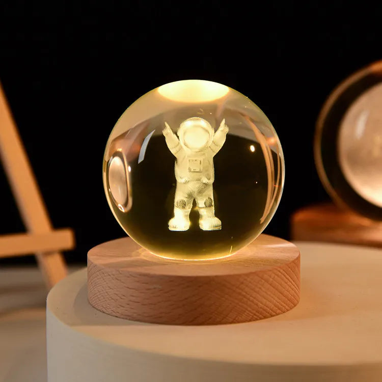 LÁMPARA 3D ESFERA DE CRISTAL