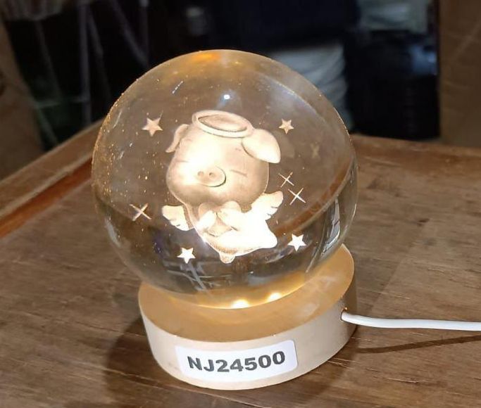 LÁMPARA 3D ESFERA DE CRISTAL