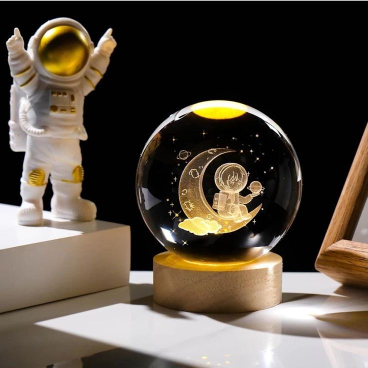 LÁMPARA 3D ESFERA DE CRISTAL