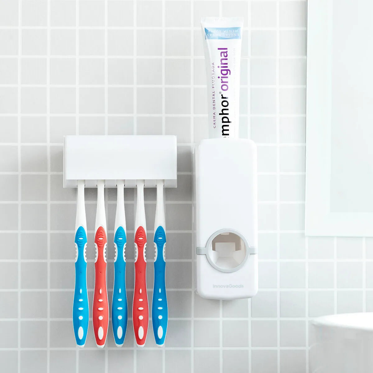 Organizador De Cepillos y Dispensador De Pasta Dental