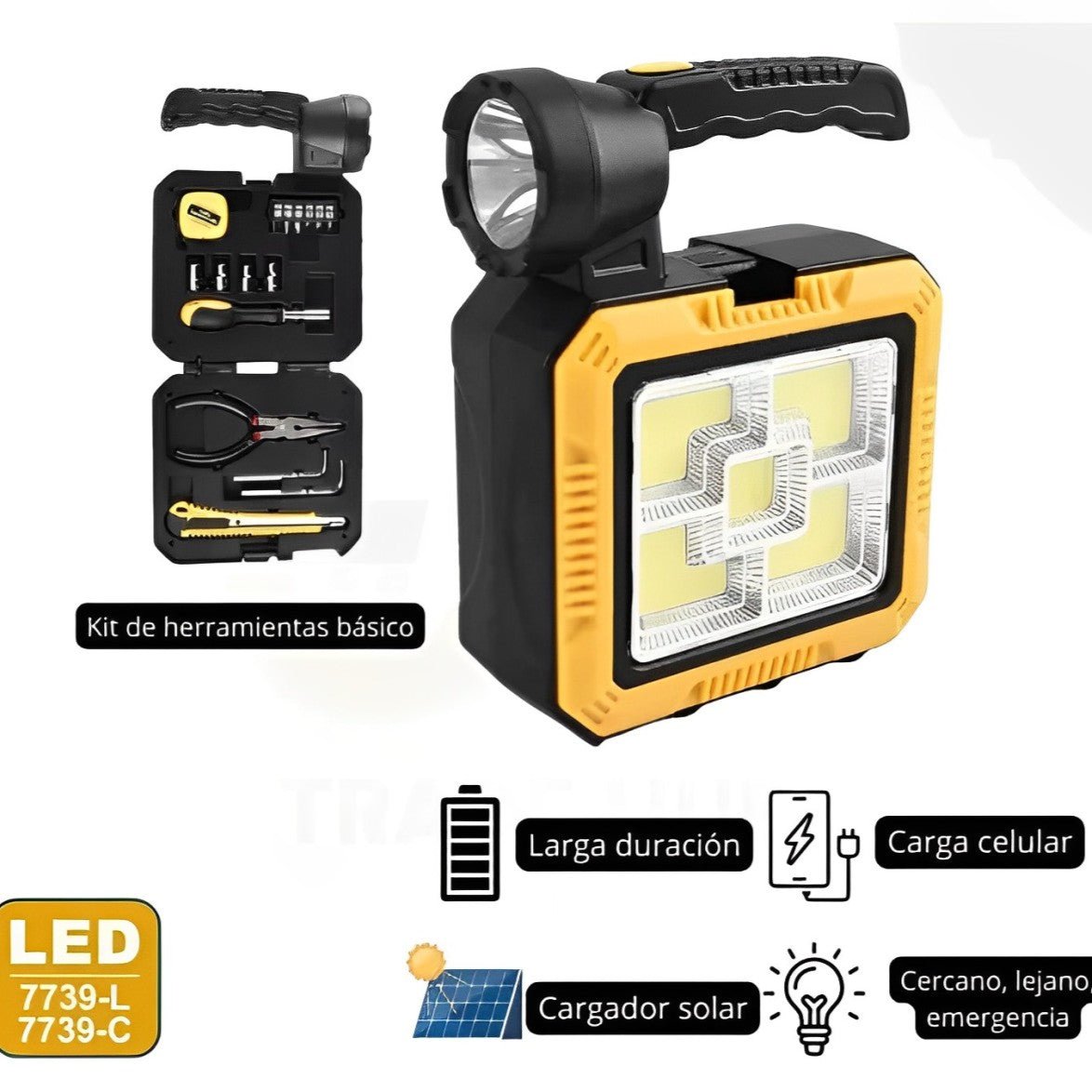 Linterna Multifuncional con Panel Solar