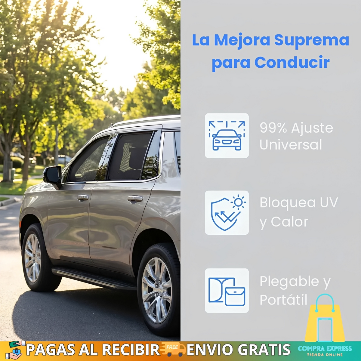 😥Protector Solar Lateral Para Auto🚗 (Set completo de 4 piezas)