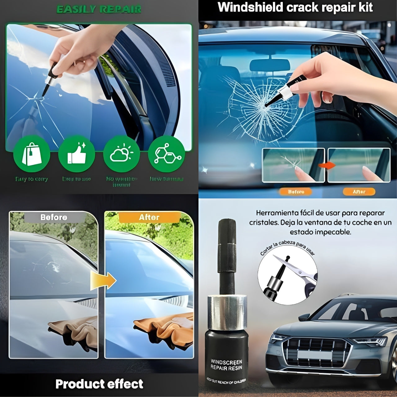 Kit Pro: Repara Grietas y Parabrisas 🛡️🚗
