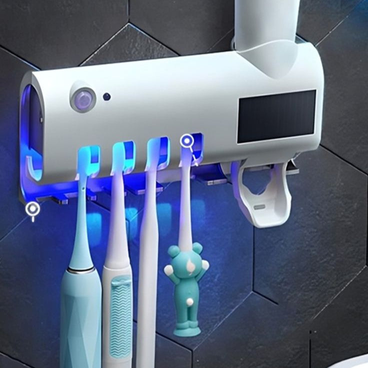 Organizador de Cepillos + Dispensador + Esterilizador UV