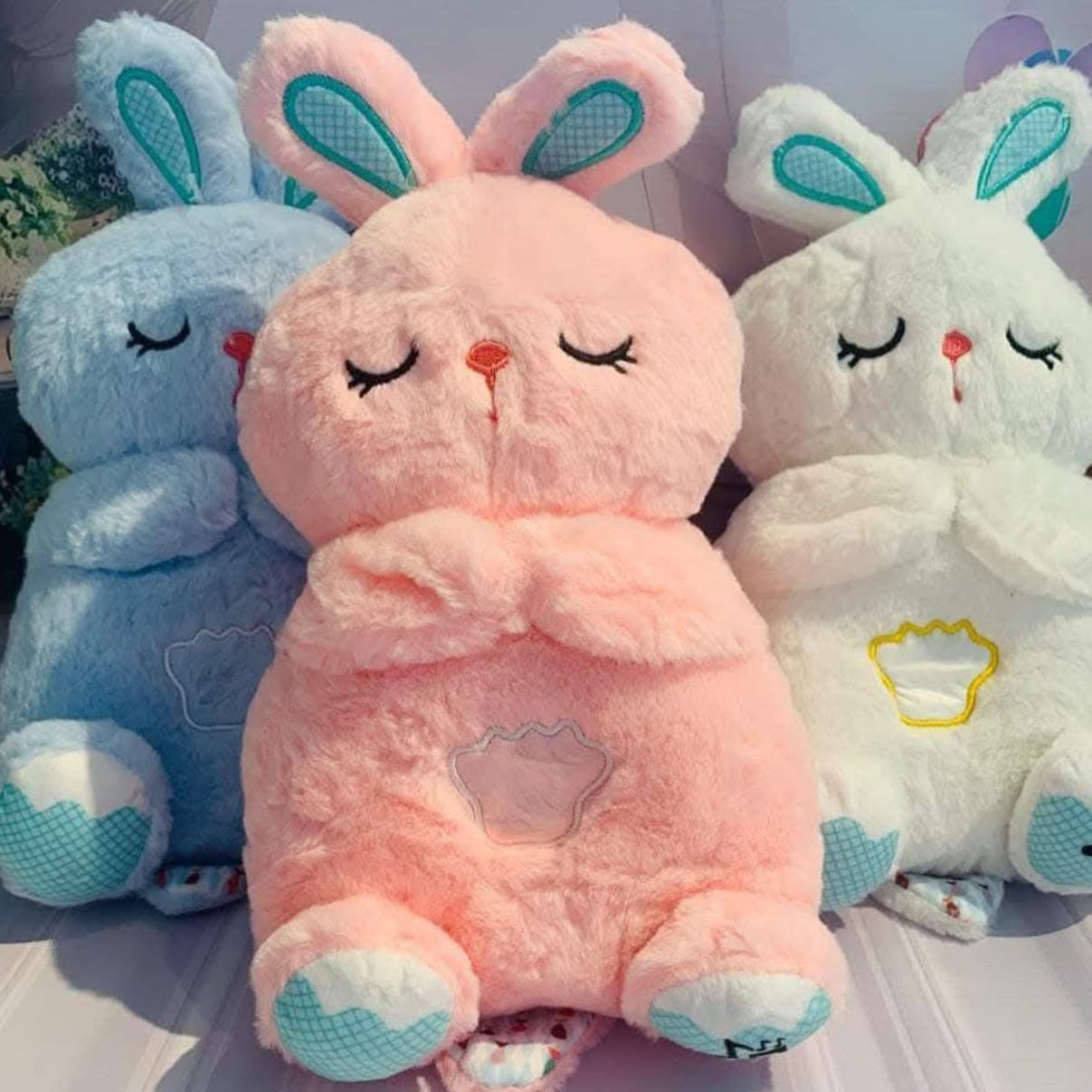 Peluche Conejito que respira con canción de cuna relajante