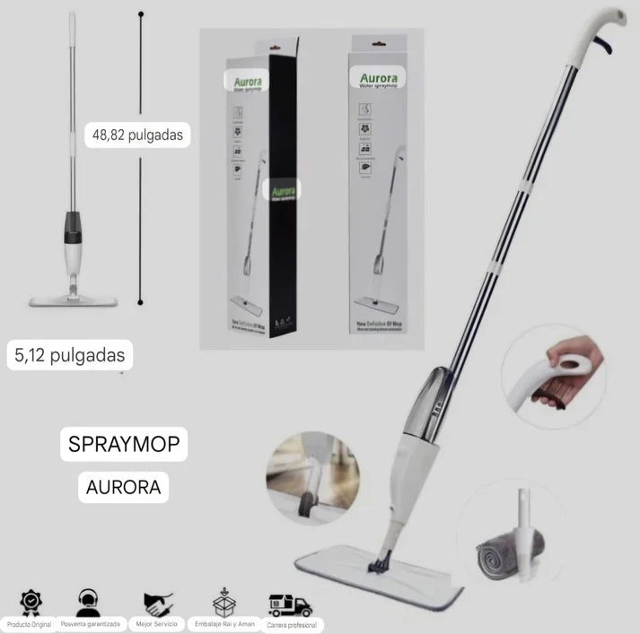 Mopa 360° Con Spray Limpiador