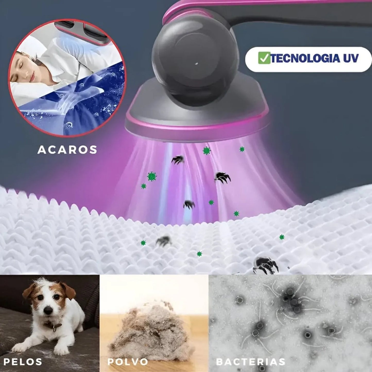 Aspiradora Anti-Ácaros con Luz UV