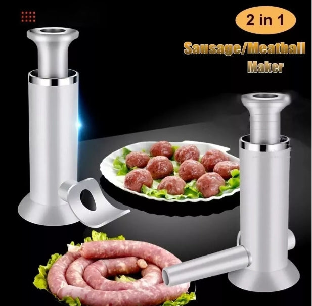 Embutidora Manual 2 en 1 para Carne 🌭 Haz Embutidos y Albondigas en Casa