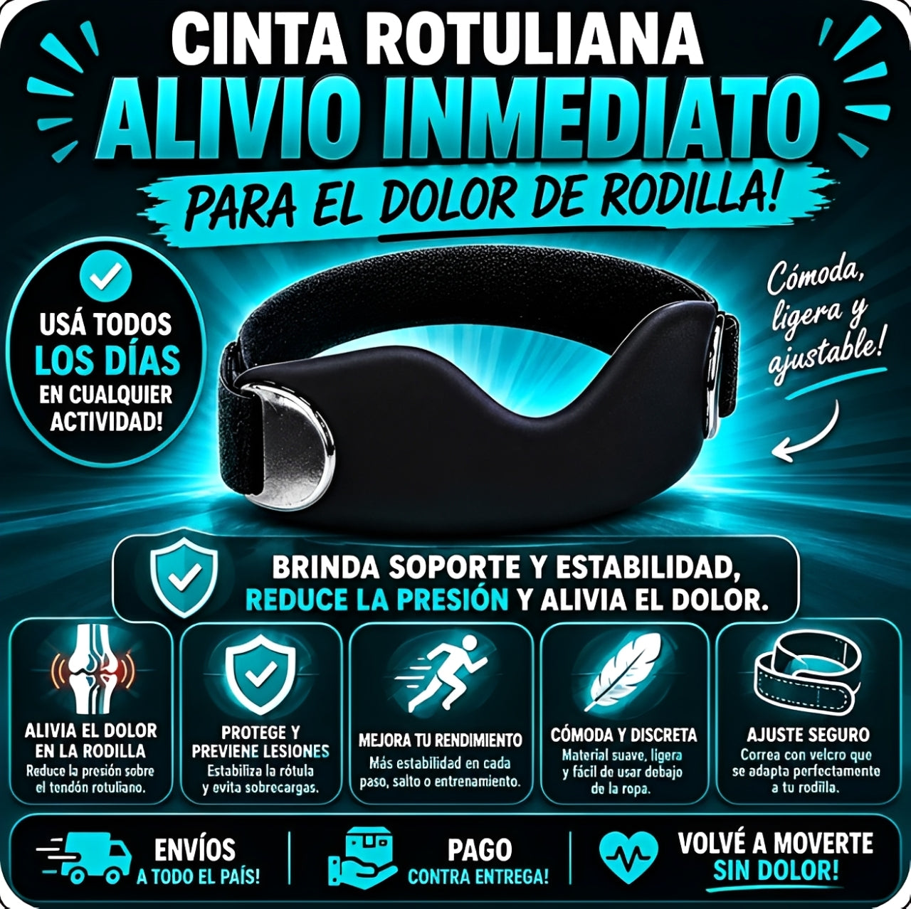 🏃🏼‍➡️Cinta Rotuliana Para Rodilla 🦵🏼