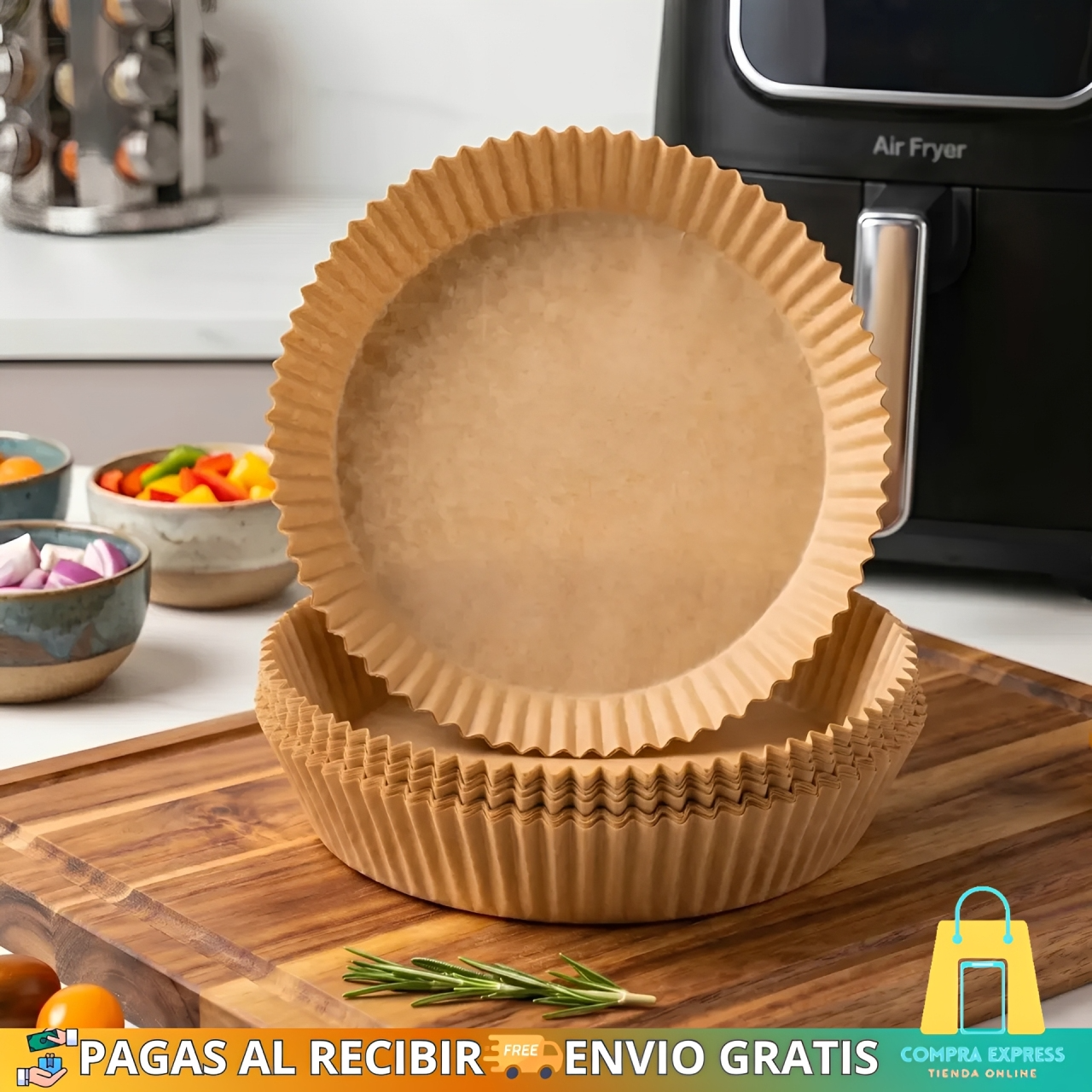 🍟 Papel para Airfryer – Paquete de 50 Unidades 🍗