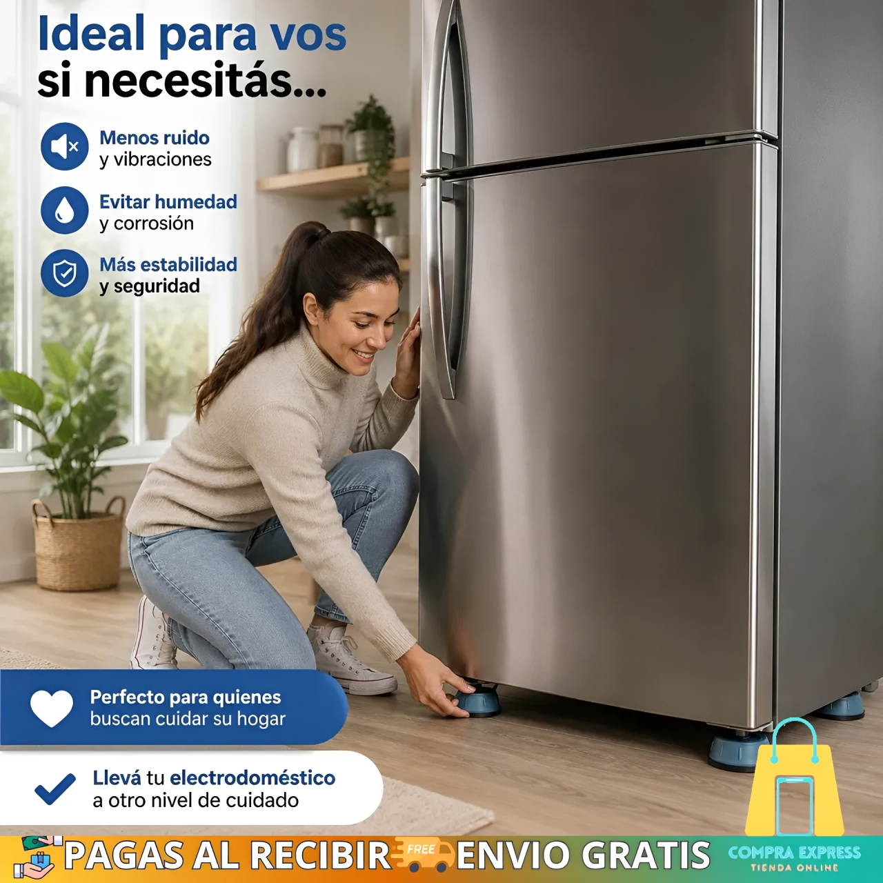 🤩Pack X4 Almohadillas Antivibración Para Lavarropa 🫧