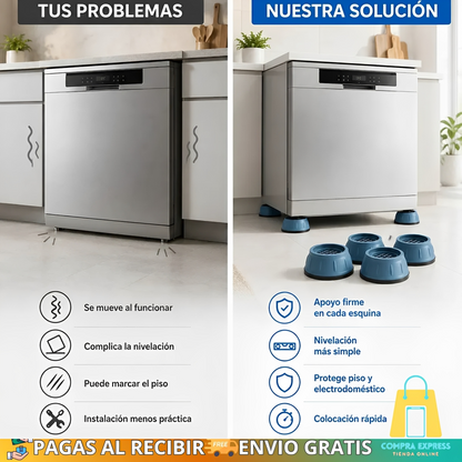 🤩Pack X4 Almohadillas Antivibración Para Lavarropa 🫧