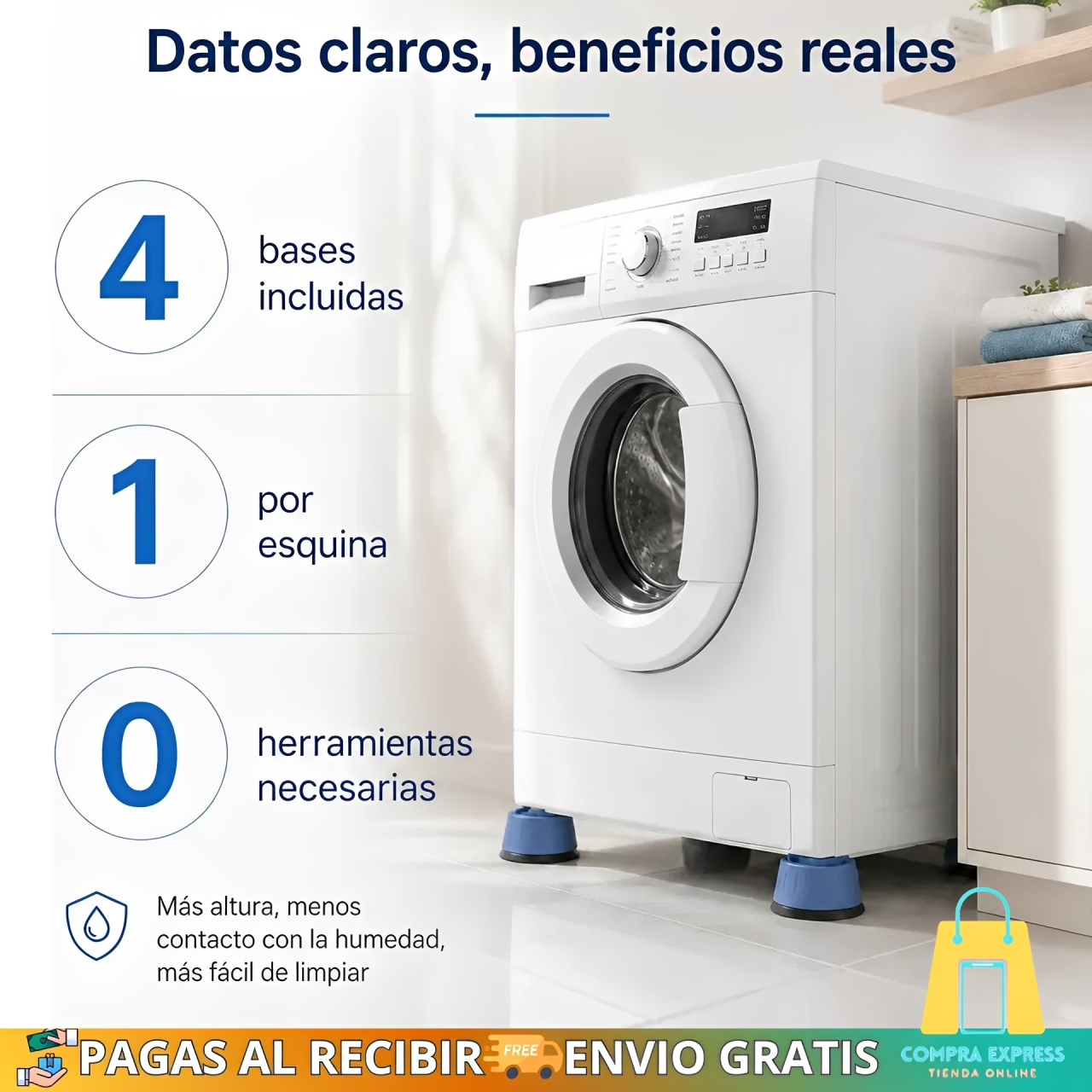 🤩Pack X4 Almohadillas Antivibración Para Lavarropa 🫧