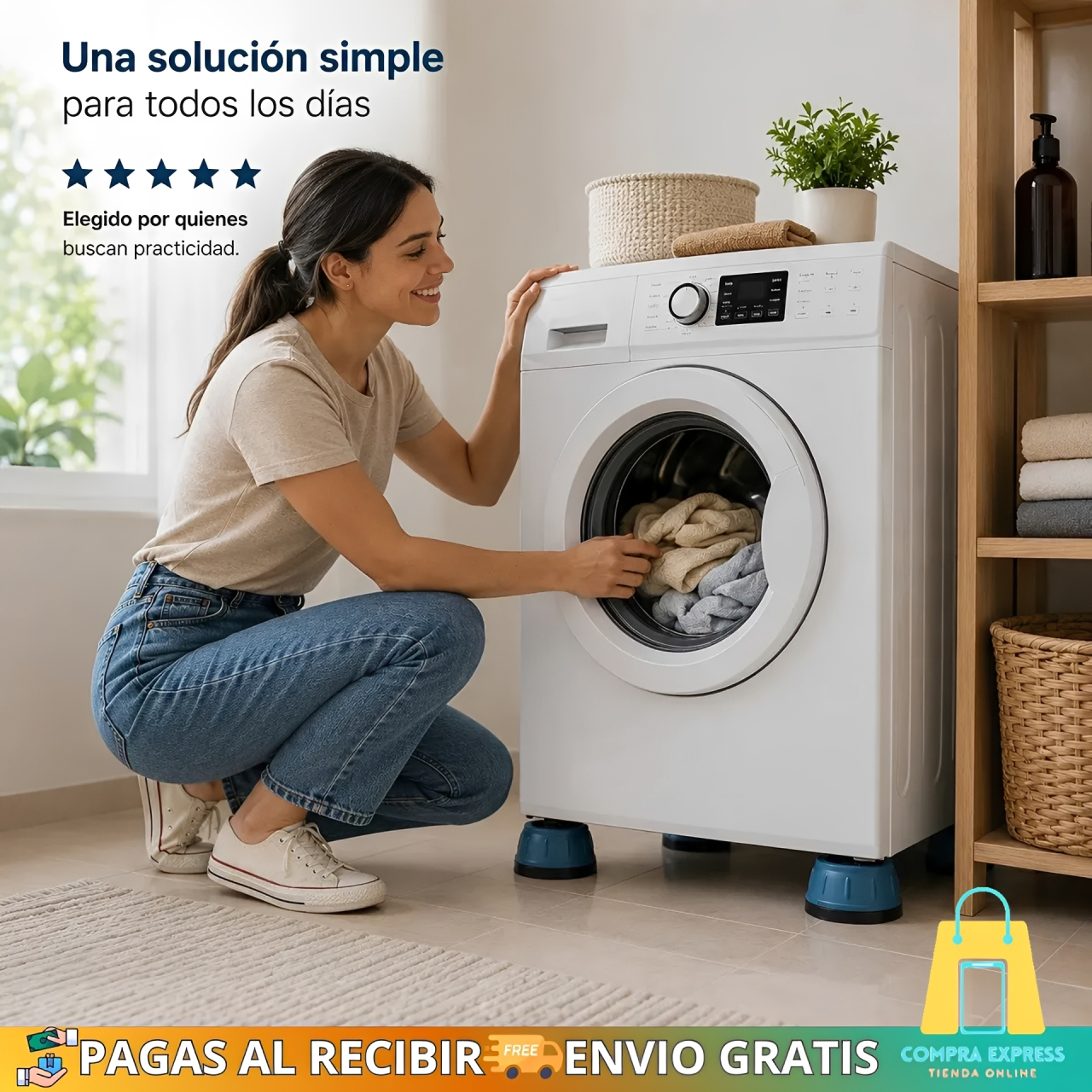 🤩Pack X4 Almohadillas Antivibración Para Lavarropa 🫧