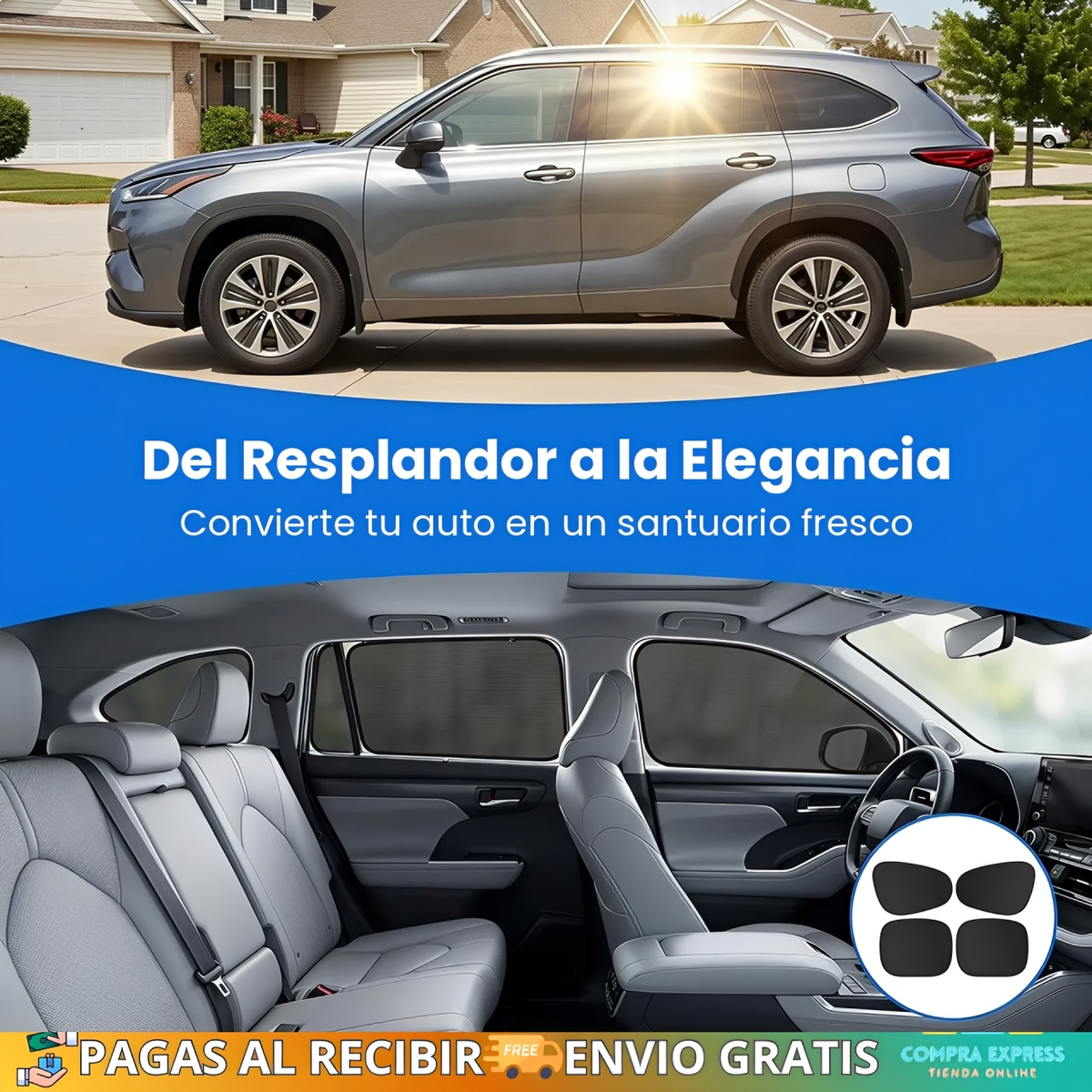 😥Protector Solar Lateral Para Auto🚗 (Set completo de 4 piezas)