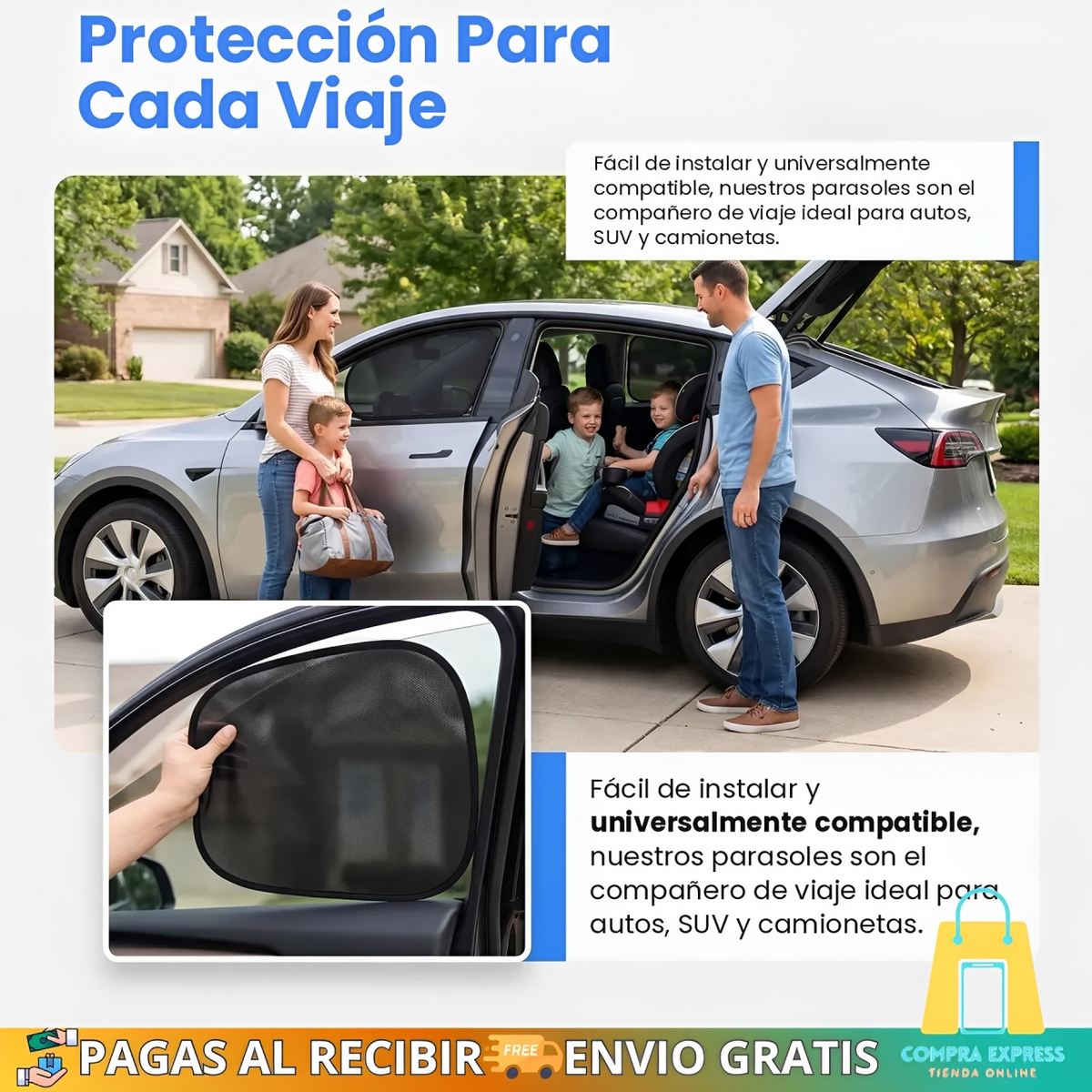 😥Protector Solar Lateral Para Auto🚗 (Set completo de 4 piezas)