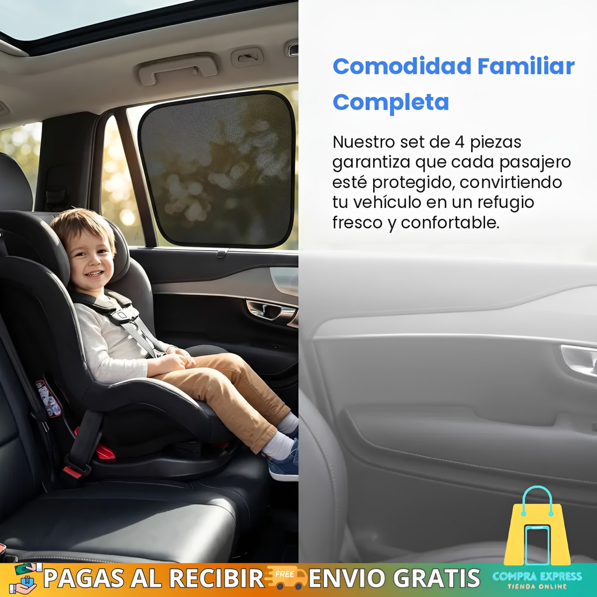 😥Protector Solar Lateral Para Auto🚗 (Set completo de 4 piezas)