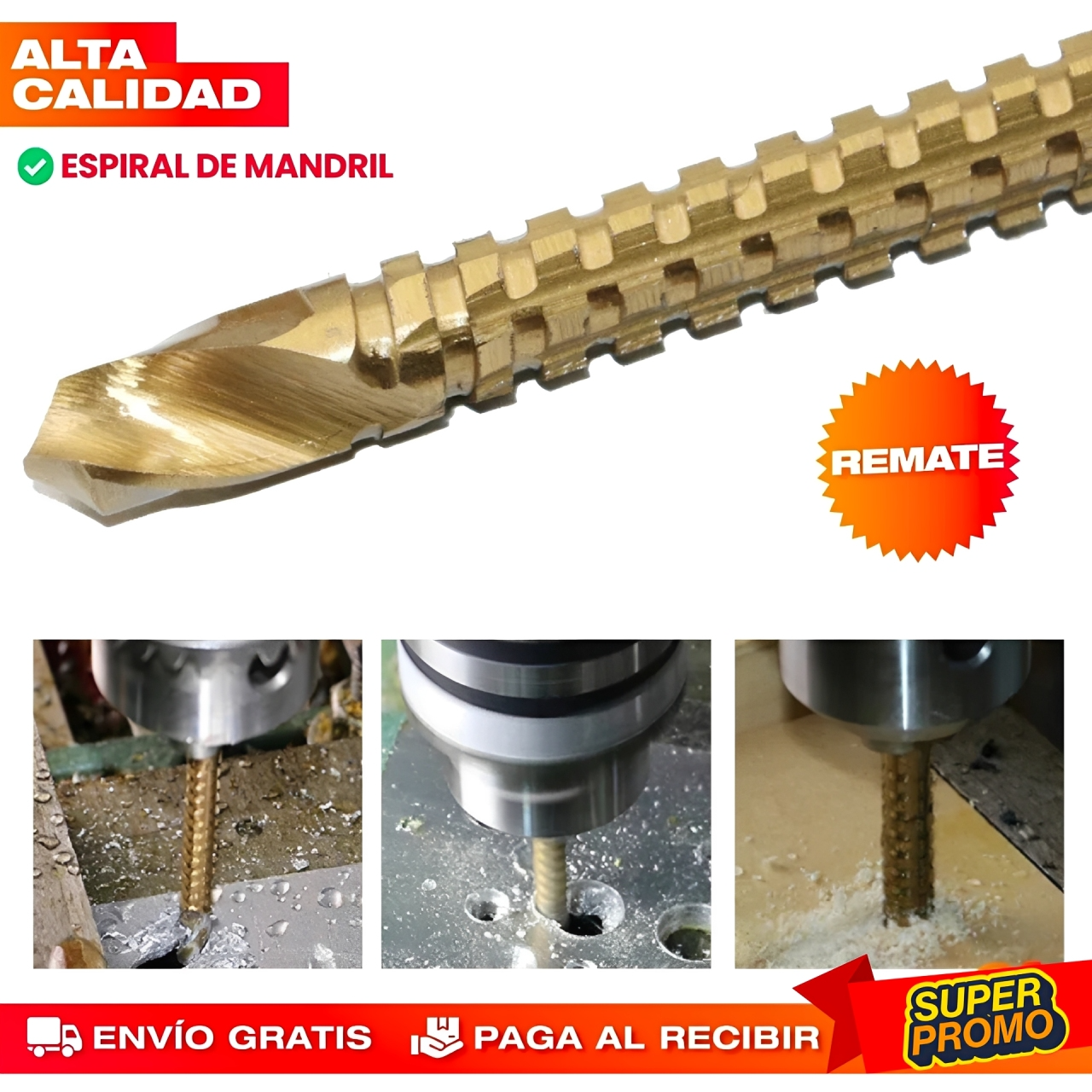 SET X 6 BROCAS FRESADORAS DE CORTE MULTIFUNCIÓN