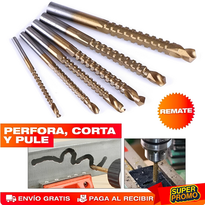 SET X 6 BROCAS FRESADORAS DE CORTE MULTIFUNCIÓN