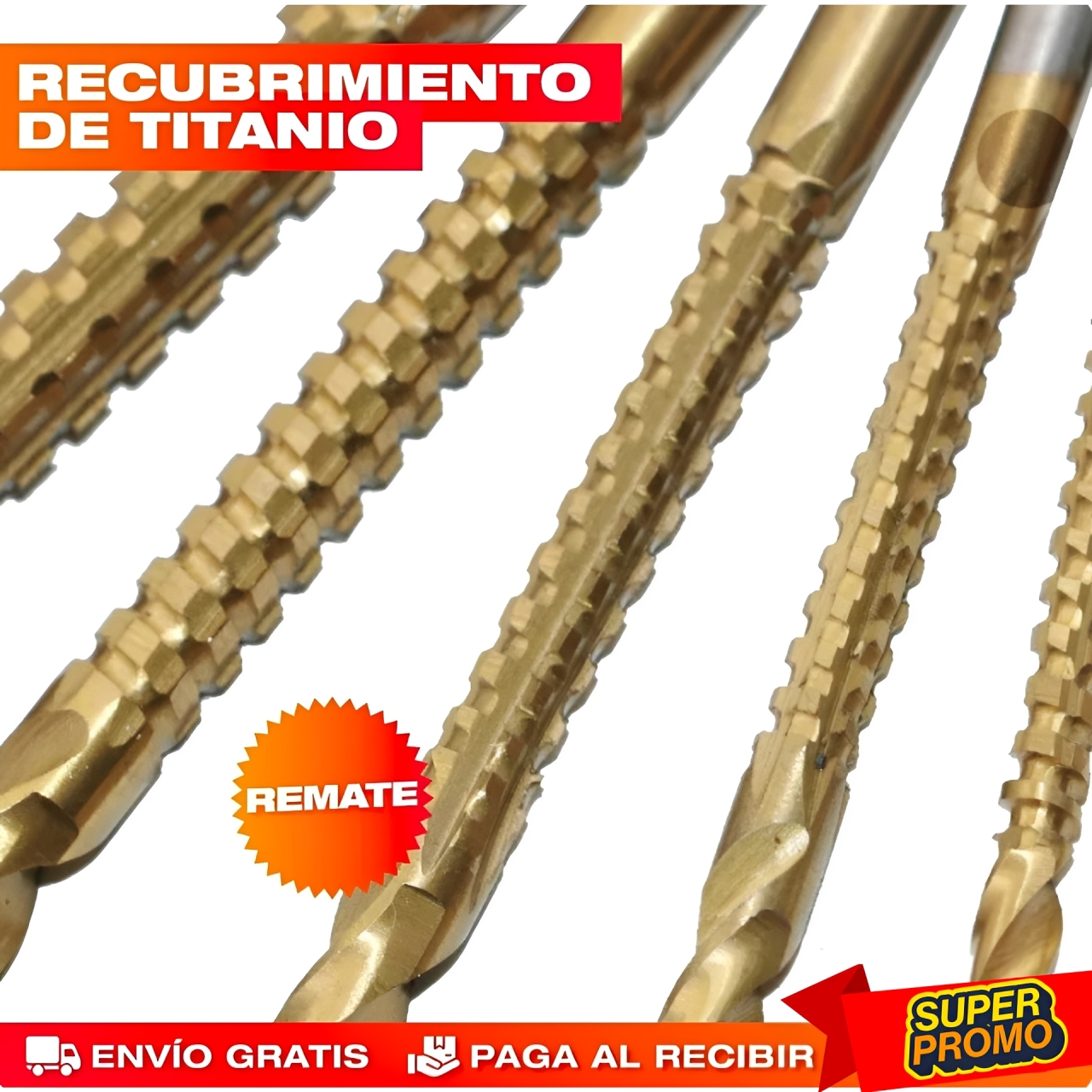 SET X 6 BROCAS FRESADORAS DE CORTE MULTIFUNCIÓN