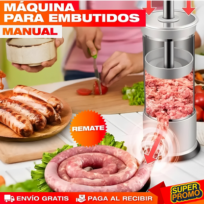 Embutidora Manual 2 en 1 para Carne 🌭 Haz Embutidos y Albondigas en Casa