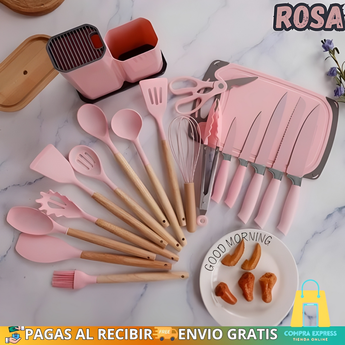 👩🏼‍🍳SetMaster™ - Juego de Utensilios de Cocina – 19 Piezas🥰