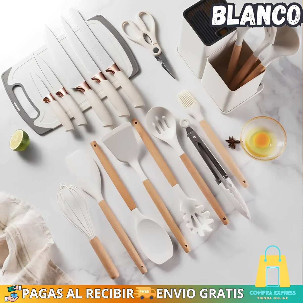 👩🏼‍🍳SetMaster™ - Juego de Utensilios de Cocina – 19 Piezas🥰