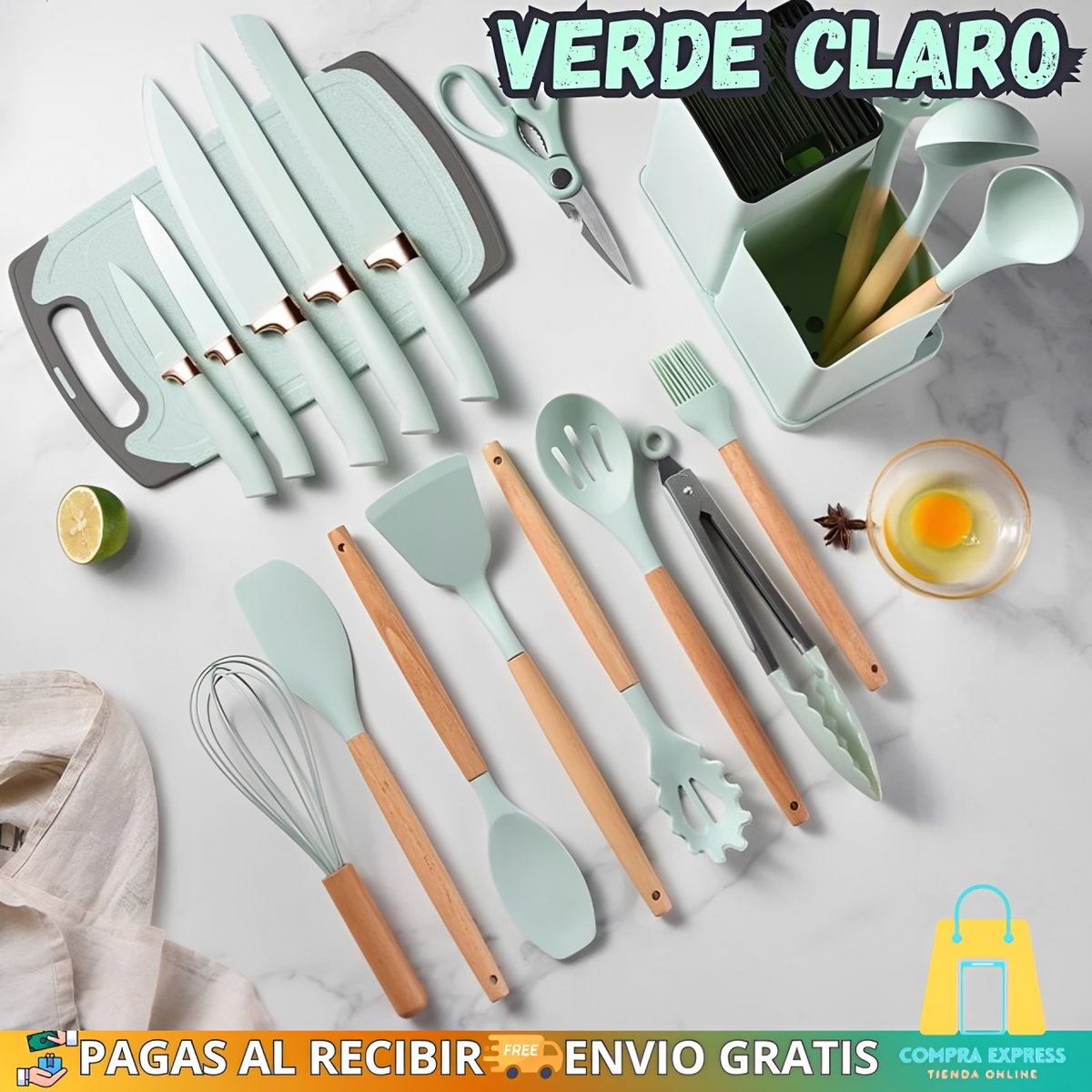 👩🏼‍🍳SetMaster™ - Juego de Utensilios de Cocina – 19 Piezas🥰