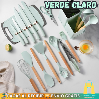 👩🏼‍🍳SetMaster™ - Juego de Utensilios de Cocina – 19 Piezas🥰