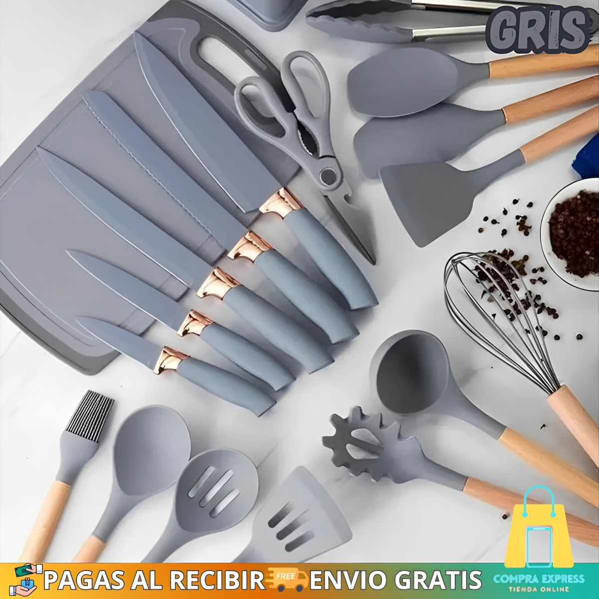👩🏼‍🍳SetMaster™ - Juego de Utensilios de Cocina – 19 Piezas🥰