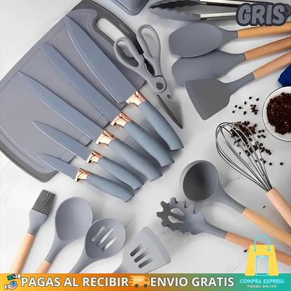 👩🏼‍🍳SetMaster™ - Juego de Utensilios de Cocina – 19 Piezas🥰