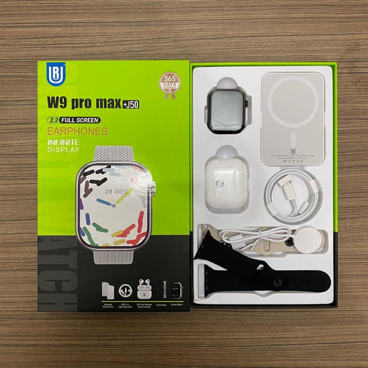 3en1 Reloj SmartwatchW9+AirPods+Cargador inalámbrico