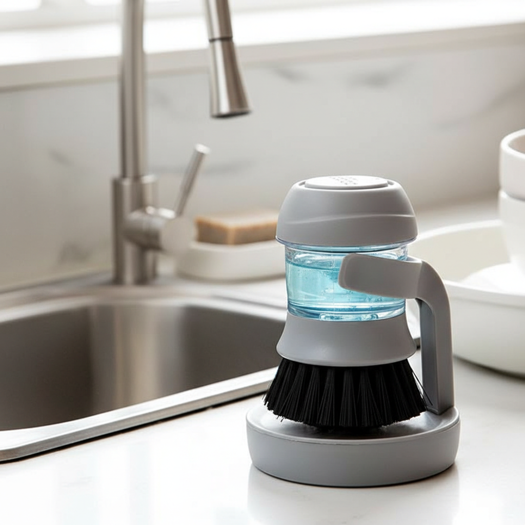 ✨ Cepillo Limpiador Con Dispenser De Jabón 🧼