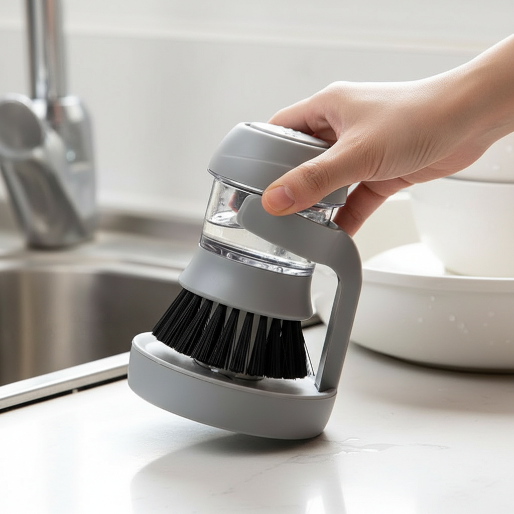 ✨ Cepillo Limpiador Con Dispenser De Jabón 🧼